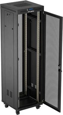 Lanberg 19" Rackschrank 42HE, LCD, freistehend, Flat Pack, V2, Gitternetztür, IP20, RAL 9004, 600mm tief