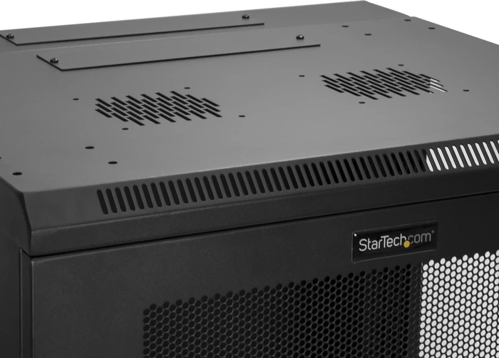 StarTech RK1224WALHM Wandgehäuse 12HE, Gitternetztür, schwarz, 651mm tief