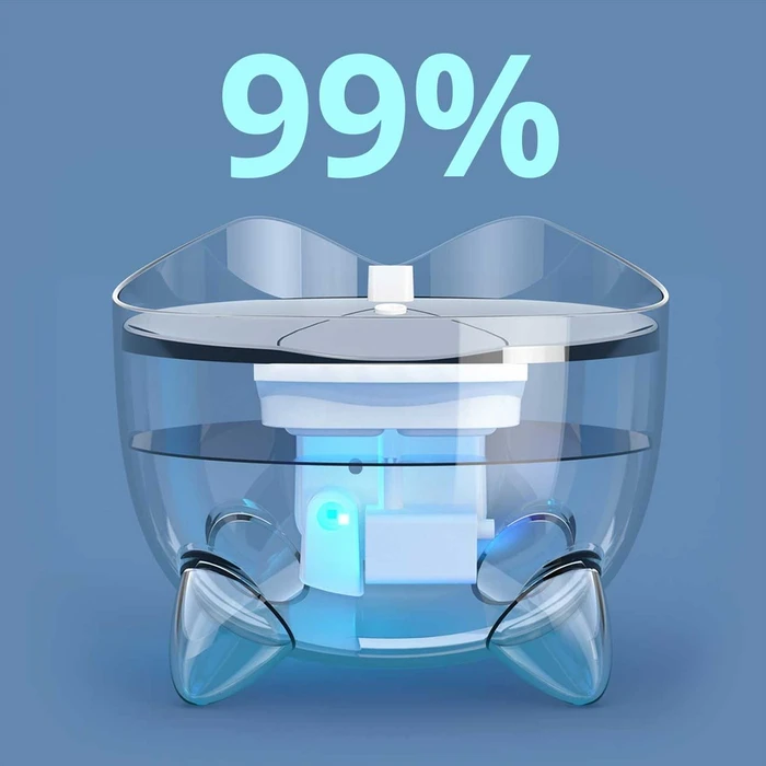 Catit PIXI Smart-Trinkbrunnen, LED-Statusanzeige, Trockenlaufschutz, Edelstahleinsatz, UV-C Wasserfilter, WLAN, 2.5l, weiß