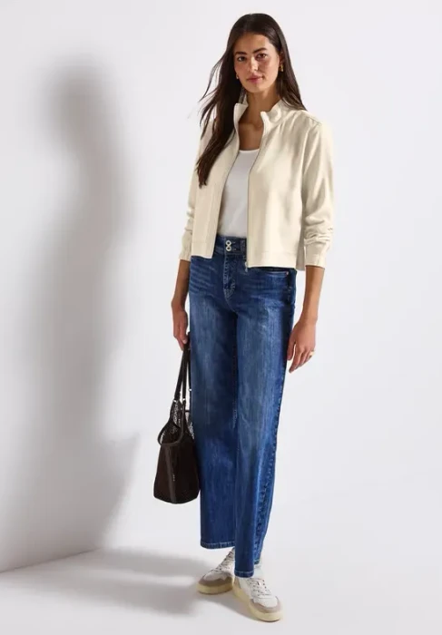 Street One Melange-Look Jacke silkstone white (Damen)