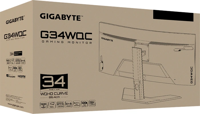 GIGABYTE G34WQC, 34"