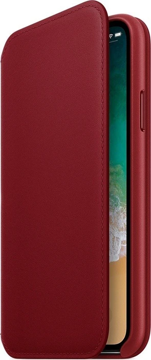 Apple Leder Folio Case für iPhone X rot