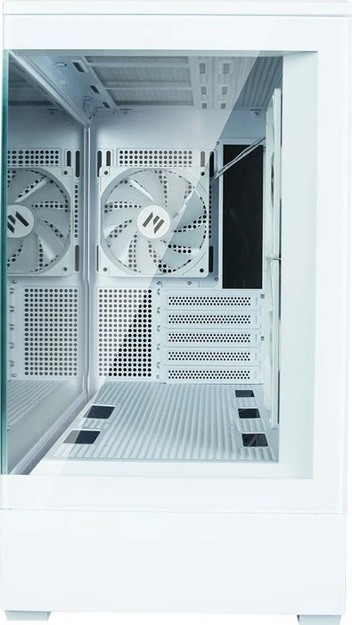 Zalman P30 White, weiß, Glasfenster