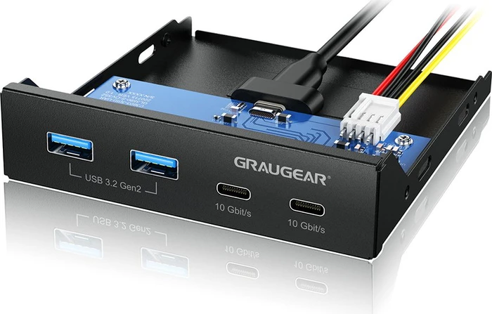 Graugear G-MP02, 3.5" Frontpanel, 2x USB-C 3.1, 2x USB-A 3.1, schwarz