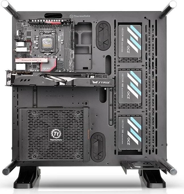 Thermaltake Core P3 Tempered Glass Curved Edition schwarz, Glasfenster