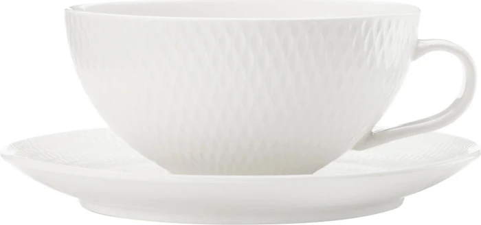 Maxwell & Williams Diamonds Teetasse mit Untertasse, 2-tlg.