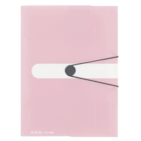 Herlitz Dreiflügelmappe mit Gummizug, A4, rose/transparent