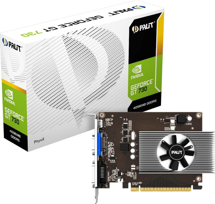 Palit GeForce GT 730, 4GB GDDR5, VGA, DVI, Mini HDMI
