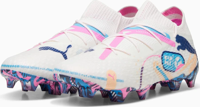 Puma Future 7 Ultimate Volume Up FG/AG puma white/luminous blue/poison pink/fizzy melon (Damen)