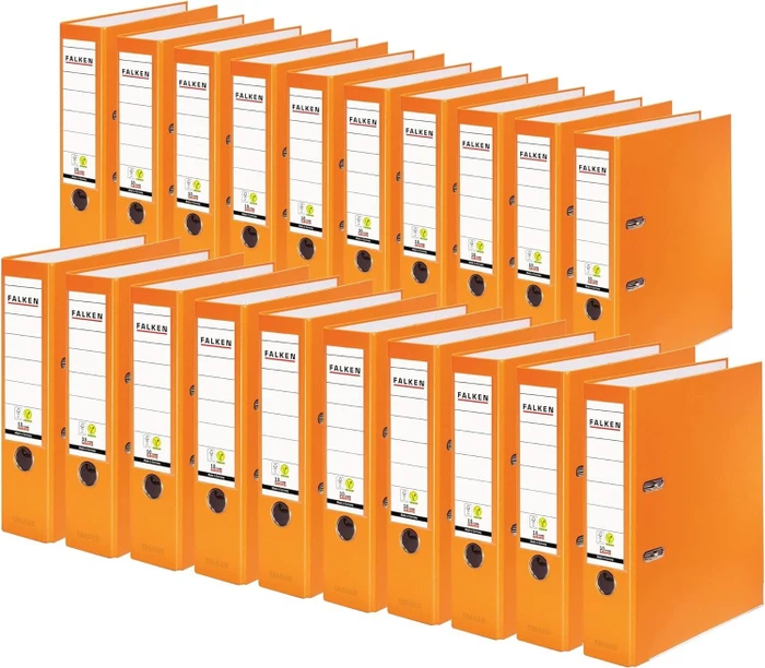 Falken Color Ordner 2-Ring PP, 80mm, A4, orange, 20er-Pack