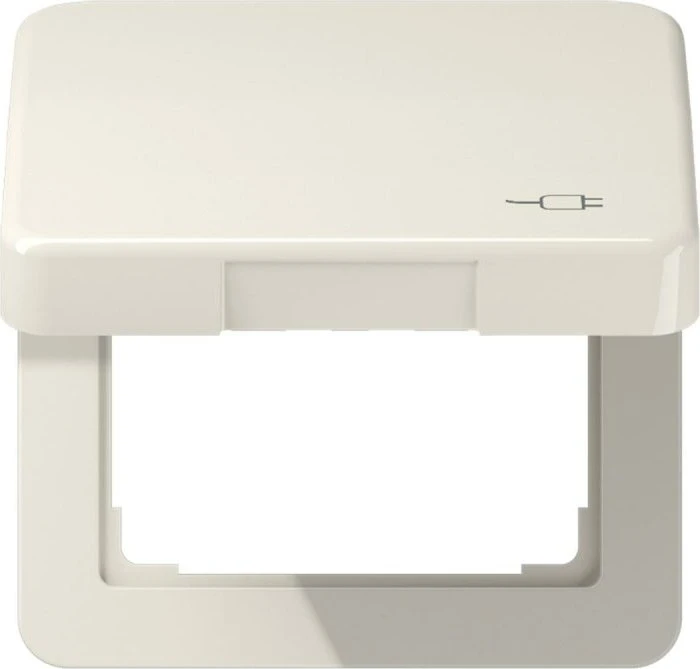 Jung Serie CD Klappdeckel Thermoplast mit Symbol "Stecker", weiß