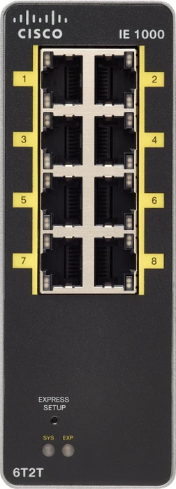 Cisco IE 1000 Industrial Railmount Smart Switch, 8x RJ-45