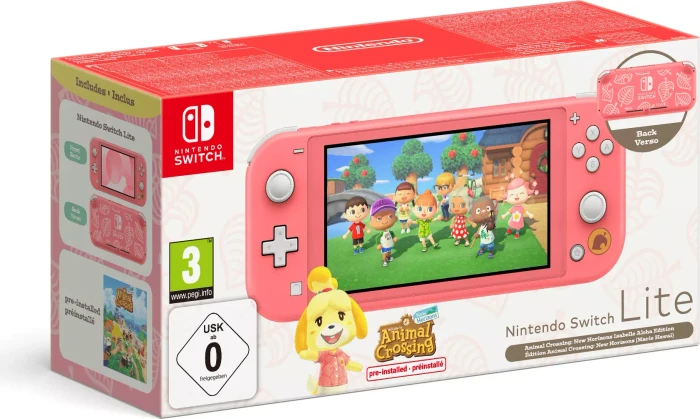 Nintendo Switch Lite - Animal Crossing: New Horizons Melinda Aloha Bundle rosa