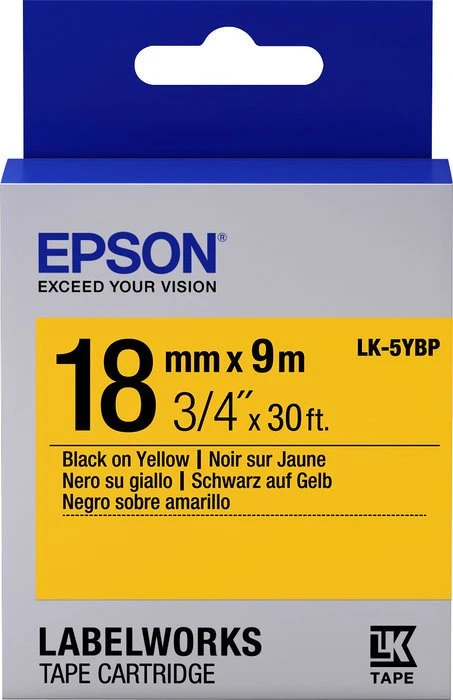 Epson LK-5YBP Beschriftungsband, 18mm, schwarz/gelb
