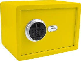 Olympia Olymp GOsafe 2.0/120FP Wandtresor, gelb, Schlüsselschloss/elektronisches Zahlenschloss/Fingerprintreader
