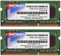 Patriot SO-DIMM 4GB Kit, DDR3-1066, CL7