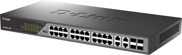 D-Link DSS-200 Surveillance Rackmount Gigabit Smart Switch, 24x RJ-45, 4x RJ-45/SFP, 370W PoE+