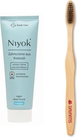 Niyok Zahncreme aus Kokosöl Eisminze, 75ml