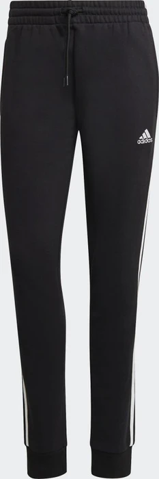 adidas Essentials 3-Streifen French Terry Cuffed Trainingshose lang schwarz/weiß (Damen)