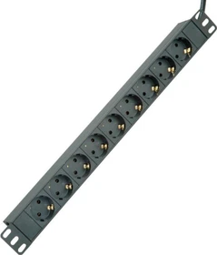 Roline / Secomp Roline 19" PDU Steckdosenleiste, 1HE, 9-fach, 250V, schwarz, 2m