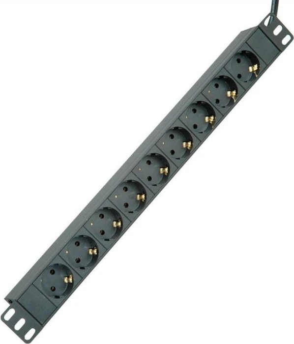 Roline / Secomp Roline 19" PDU Steckdosenleiste, 1HE, 9-fach, 250V, schwarz, 2m