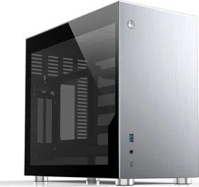 Jonsbo V10, silber, Glasfenster, Mini-ITX