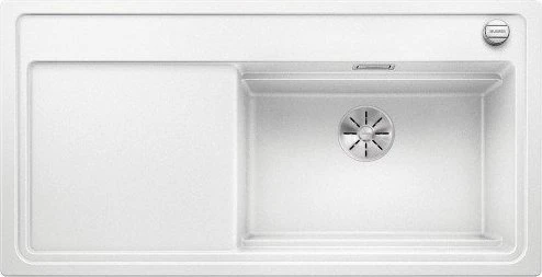 Blanco Zenar XL 6 S DampfgarPlus InFino Becken rechts mit Ablauffernbedienung weiß inkl. Holzschneidebrett
