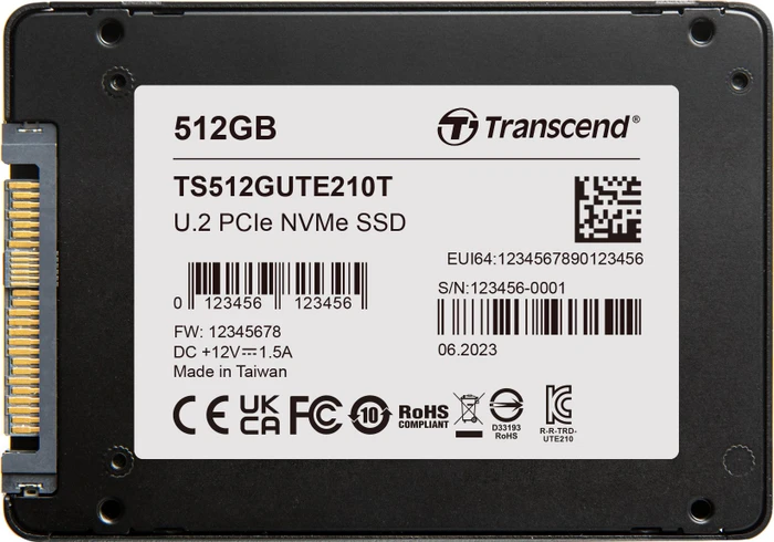Transcend UTE210T 512GB, 2.5" / U.2 / PCIe 4.0 x4