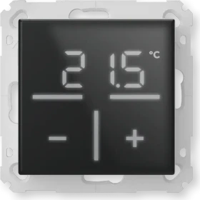 eQ-3 HomeMatic Glas-Wandthermostat mit CO2-Sensor schwarz, Funk-Wandthermostat