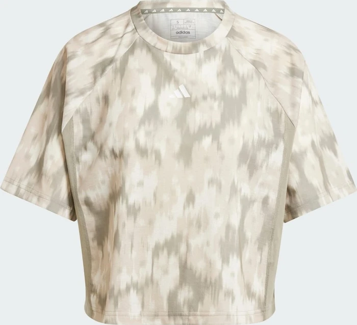 adidas Train Essentials Allover Print Flower Tie-Dye Funktionsshirt kurzarm silver pebble (Damen)