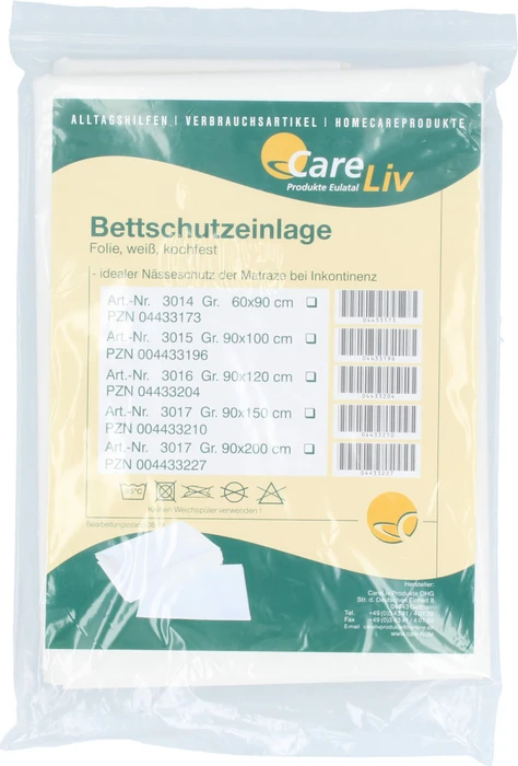 CareLiv Folie Bettschutzeinlage, 90x150cm, 1 Stück