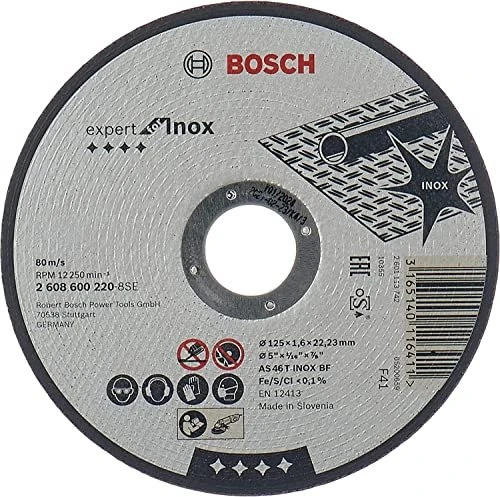 Bosch Professional AS46TBF Expert for Inox Trennscheibe, 125x1.6x22.23mm, 1 Stück