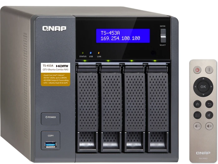 QNAP Turbo Station TS-453A-4G, 4GB RAM, 4x RJ-45 1000Base-T, 4x USB-A 3.0