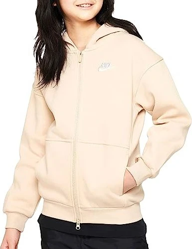 Nike Sportswear Club Fleece Oversize Hoodie sanddrift/white (Junior)
