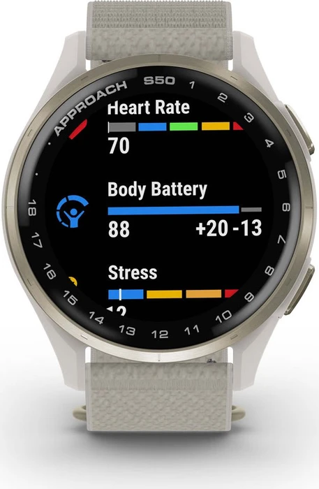 Garmin Approach S50 GPS-Golfuhr cream gold/ivory