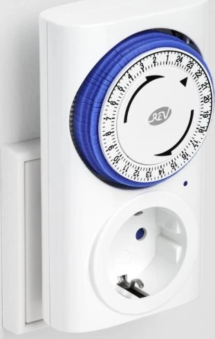 REV Ritter mechanische Tageszeitschaltuhr Premium, blau/weiß