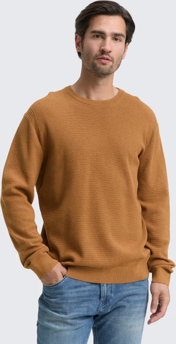 Tom Tailor Bio-Baumwolle Strickpullover deep cognac melange (Herren)