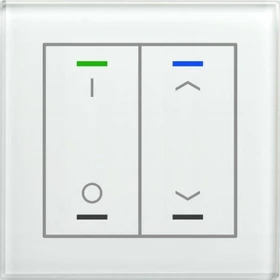 MDT Glastaster II Light 2-fach weiß, Temperatursensor, Symbol Auf/Ab
