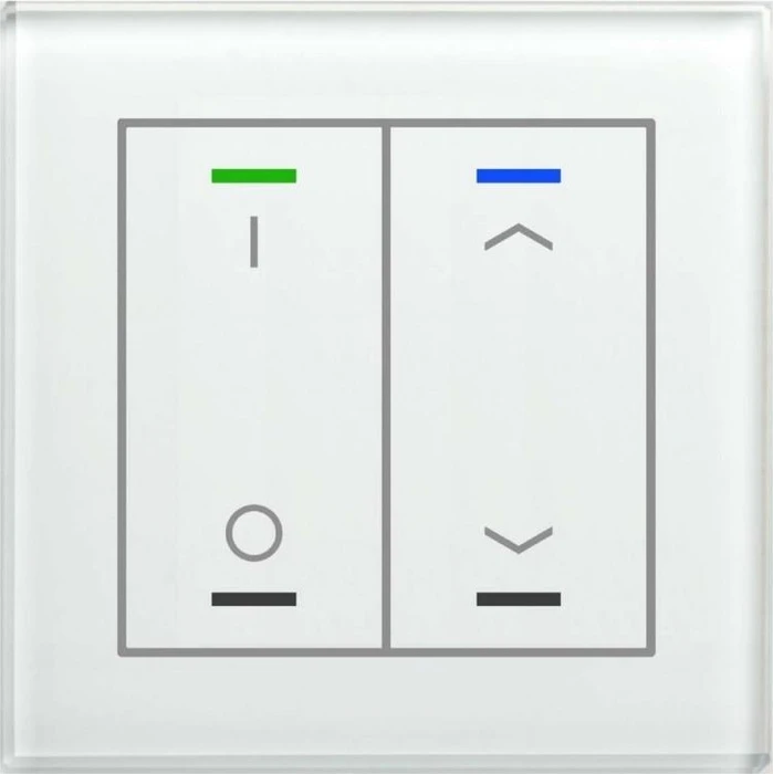 MDT Glastaster II Light 2-fach weiß, Temperatursensor, Symbol Auf/Ab