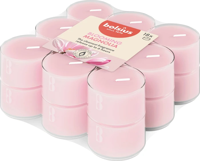 Bolsius Aromatic Tealights Magnolia Duftkerze, 18 Stück