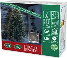 Konstsmide Tropfenlametta Lichterkette LED 200x warmweiß