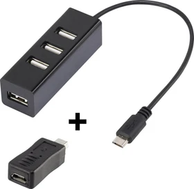 Renkforce USB-Hub, 4x USB-A 2.0, USB 2.0 Micro-B/USB 2.0 Mini-B [Stecker] (RF-3897996)