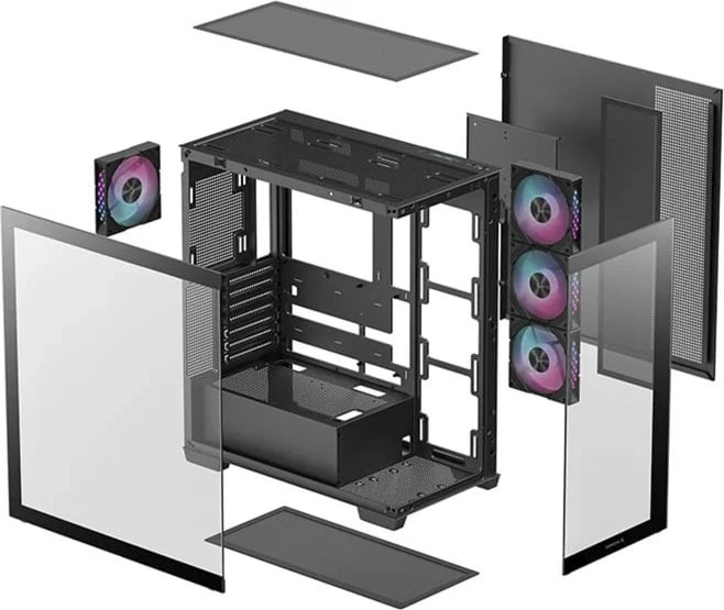 DeepCool CG580 4F, schwarz, Glasfenster