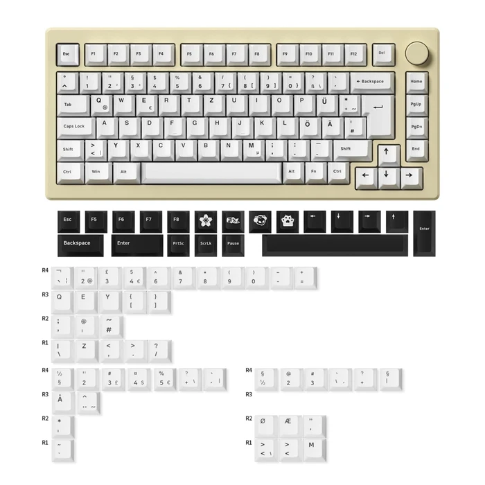 Akko MOD 007B HE, Cream White, LEDs RGB, hot-swap, Cream Yellow Magnetic, USB/Bluetooth, DE