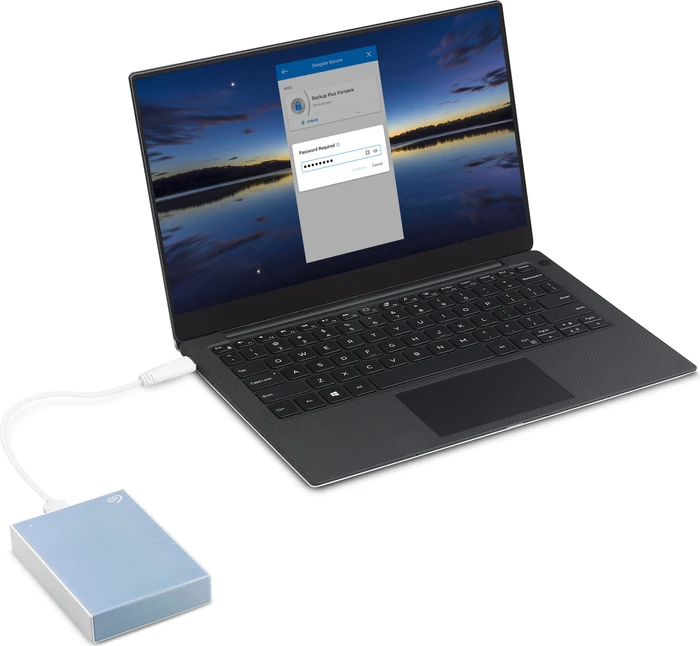 Seagate One Touch Portable HDD, Light Blue, 4TB, +Rescue, USB 3.0 Micro-B