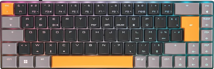 Cherry MX-LP 2.1 Compact Wireless/orange, schwarz/grau, MX LOW PROFILE RGB SPEED, USB/Bluetooth, FR