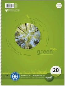 Ursus green Collegeblock, A4, Lineatur 28, 80 Blatt