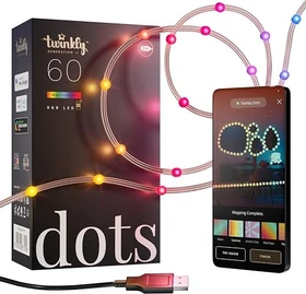 Twinkly Dots USB-Lichterkette transparent LED 60x RGB