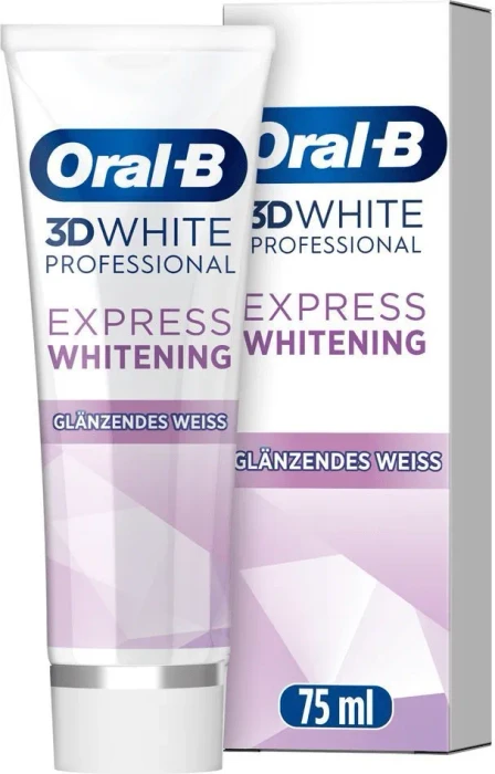 Oral-B 3D White Professional Express Whitening Glänzendes Weiß Zahncreme, 75ml