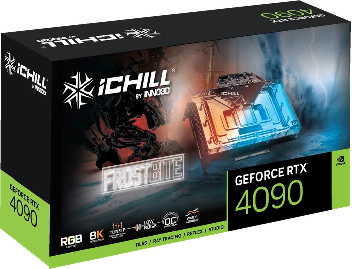INNO3D GeForce RTX 4090 iCHILL Frostbite, 24GB GDDR6X, HDMI, 3x DP